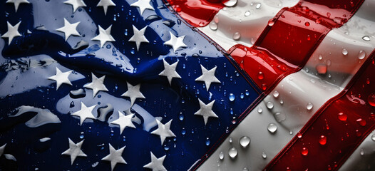 Waving United States of America Flag - obrazy, fototapety, plakaty