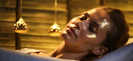 Young woman relaxing in spa salon  Beauty treatment