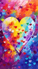 Heart illustration vertical background