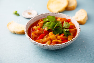 Healthy capsicum ragout with tomato sauce
