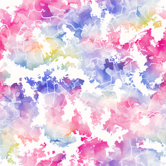 Symmetrically Arranged Map Pattern with Hand-Painted Watercolor Brushstrokes, Seamless and Infinitely Repeatable