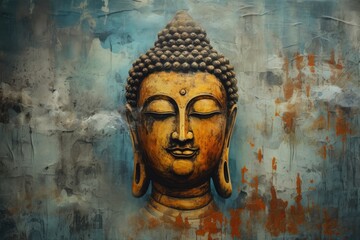 Buddha statue as wallpaper illustration