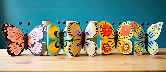 DIY kids' craft workshop: Transforming toilet roll tube into a butterfly using eco-friendly methods.