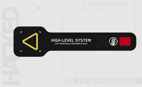 Cyberpunk style decal. Vector car service sticker in futuristic style.