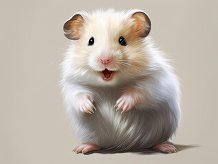 hamster on tan background