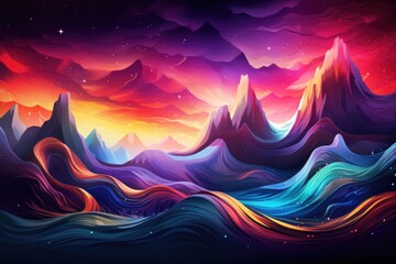 Abstract mountain digital landscape with mountains template for banner , businness presentation