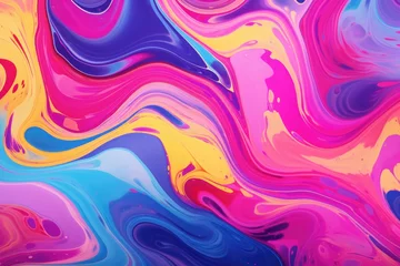 Fotobehang beautiful fluid art pattern background © tonstock