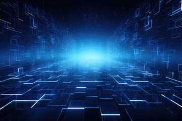 Naklejka premium Abstract blue technology hexagonal background
