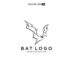 bat open wings flying concept elements logo vector icon