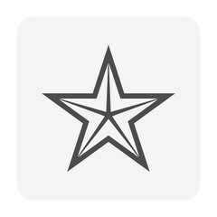 Obraz premium Christmas star vector icon design. Golden metal for ornament or decoration by hanging on top of christmas tree for event i.e. celebration, merry christmas, holiday, happy new year in winter season. 