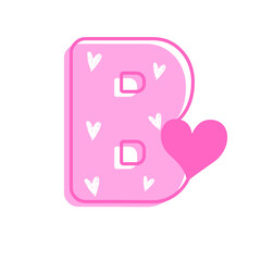 Fototapeta premium Lovely Pink Valentine Alphabet Letter B