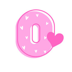 Lovely Pink Valentine Alphabet Letter O