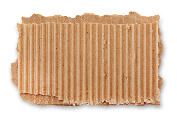 Piece of torn cardboard on a white background. Torn cardboard isolate