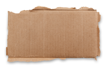 Piece of torn cardboard on a white background. Torn cardboard isolate