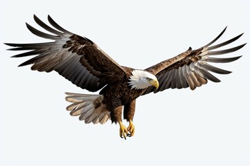 American Eagle is flying gracefully on a transparent background