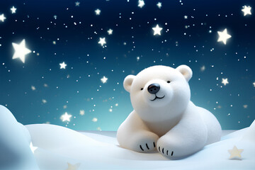 雪上のシロクマ
