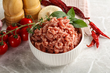 Raw minced pork uncooked meat