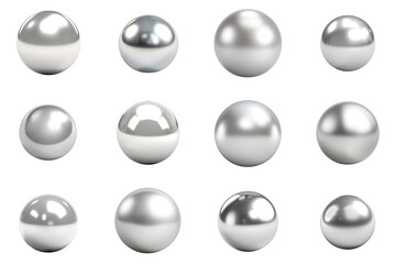 3D metallic silver ball clip art - obrazy, fototapety, plakaty