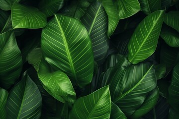 abstract green leaf texture, nature background, tropical leaf