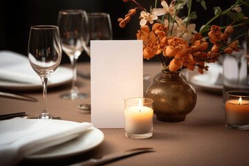 Naklejka na ściany i meble table setting at restaurant