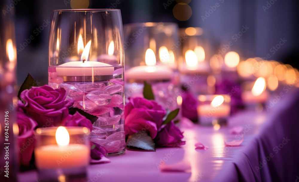 Wall mural candles and flowers, romantic , spa , valentine