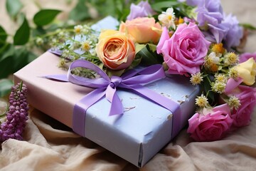 Homemade gift with flowers