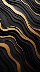 Abstract black gold shapes vertical background