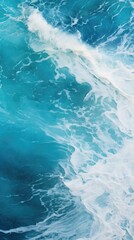 Blue ocean waves. Vertical background