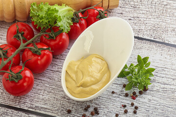 Spicy Mustard sauce in the bowl