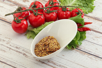 Mustard seeds sauce in the bowl