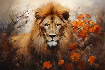 portrait of a lion 