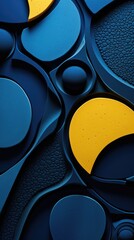 Abstract blue yellow shapes / Vertical background 
