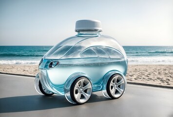 a car designed to look like a transparent water bottle