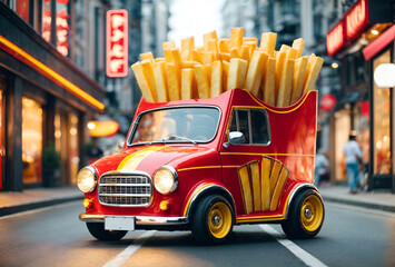a cute car designed to look like a box of French fries