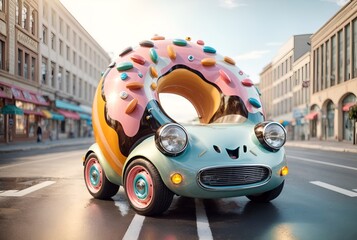 a car designed to look like a donut