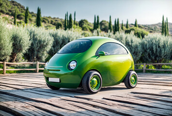 a cute car designed to look like an olive