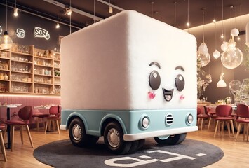 a cute car designed to look like a large sugar cube