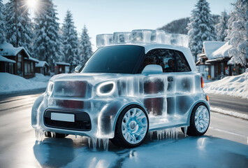 a cute car designed to look like a large ice cube