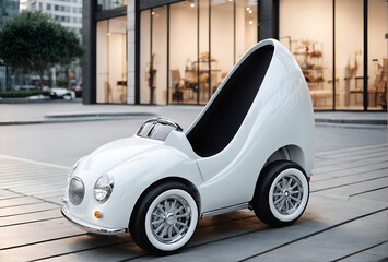 a small, cute car designed to look like a women's high heel shoe