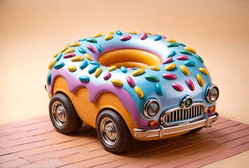 a car designed to look like a donut