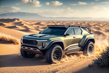 Fototapeta na wymiar a car designed to suit the desert environment