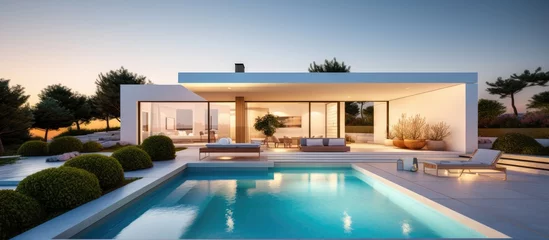 Foto op Aluminium Contemporary villa with pool © 2rogan