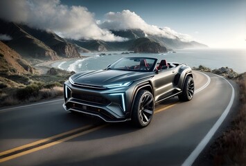 Obraz na płótnie Canvas an all-terrain vehicle designed like a convertible sports car