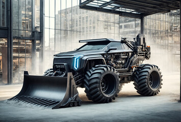 a modern all-terrain vehicle designed to resemble a bulldozer