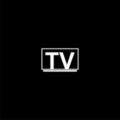 Modern TV icon isolated on dark background