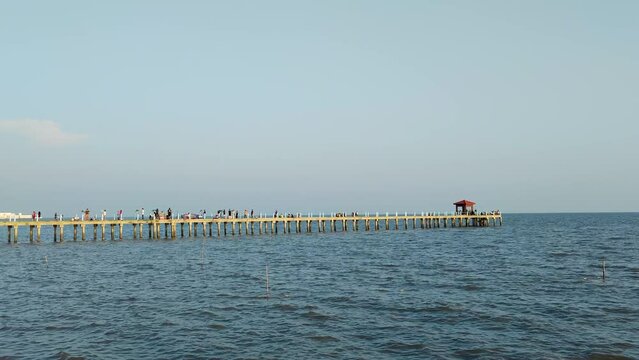 Bang Pu seaside is one of the beautiful bird watching and Sunset viewpoints in Sichan Pradit Bridge Viewpoint in bangpu samutprakarn thailand
