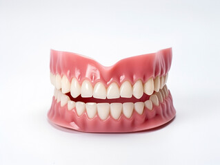 Obraz premium Dentures on a white background, sample jaw