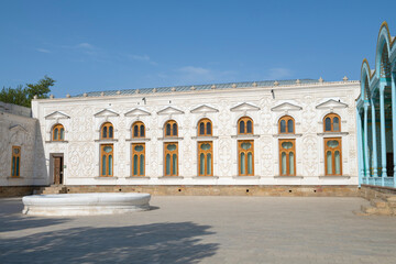 Naklejka premium Facade of the ancient Reception Palace. Country residence of the Bukhara emirs. Sitorai Mokhi-Khosa. Neighborhoods of Bukhara, Uzbekistan