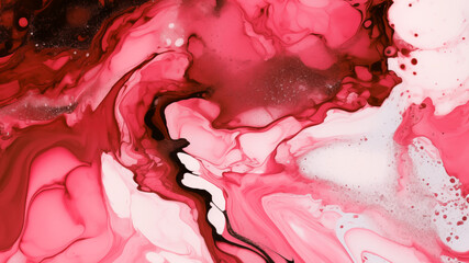 Fluid Abstract Dynamic Dramatic Red Background: Banner, Wallpaper, Postcard Base. Inspired by Valentine's Day, Passion, Love.