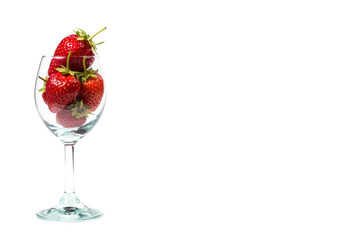 Red ripe strawberries on a white background, strawberries for dessert